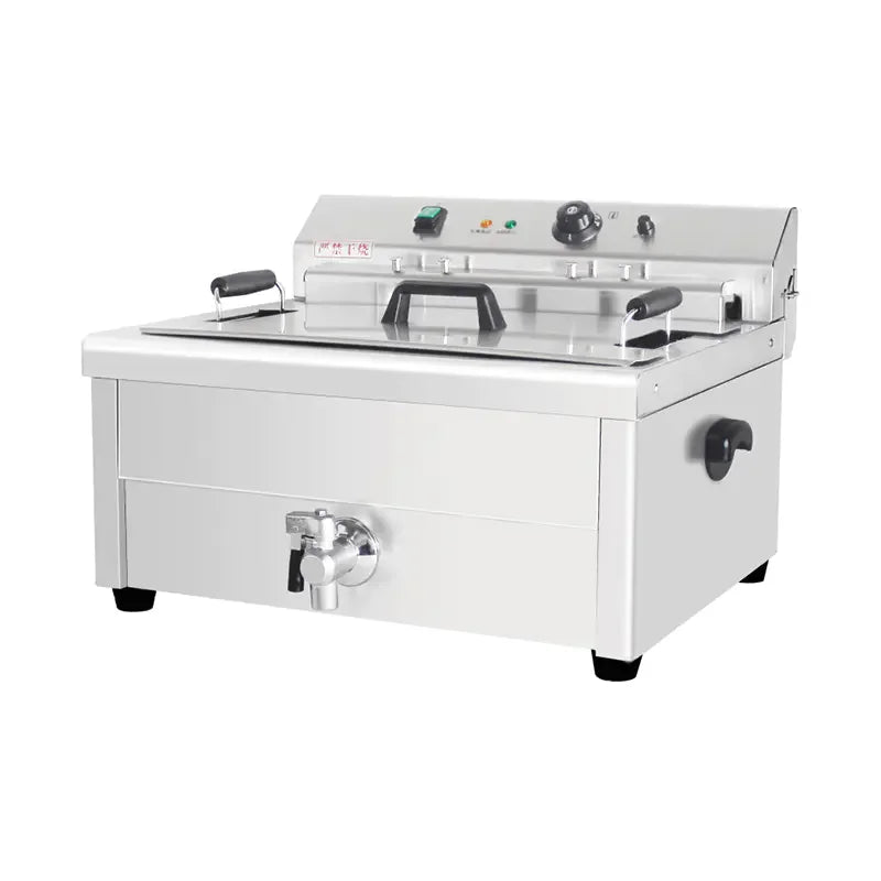 DZL-261E 30L wide-basket commercial electric deep fryer, stainless steel