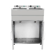 DZL-32VC floor-standing double-tank electric deep fryer with cabinet, stainless steel