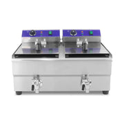 DZL-34V double-tank 17L×2 commercial electric deep fryer, stainless steel
