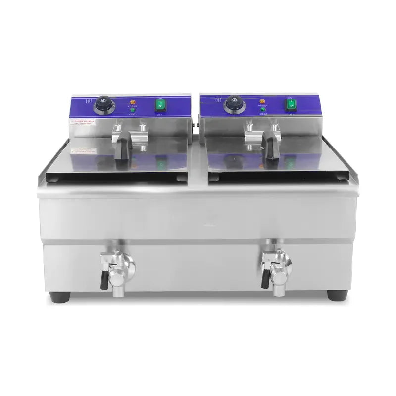 DZL-34V double-tank 17L×2 commercial electric deep fryer, stainless steel