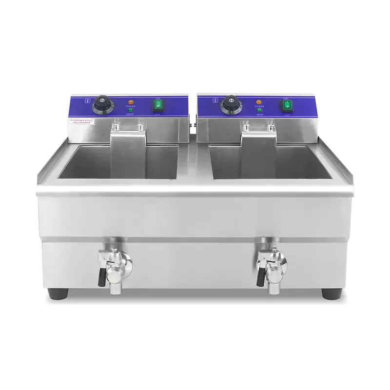 DZL-34V double-tank 17L×2 commercial electric deep fryer, stainless steel