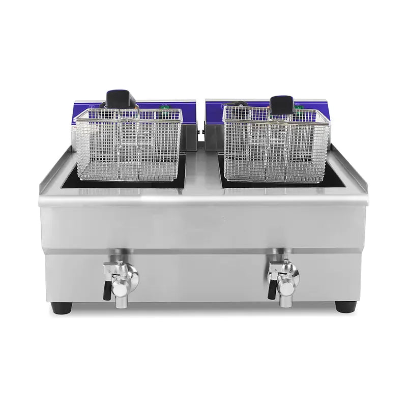 DZL-34V double-tank 17L×2 commercial electric deep fryer, stainless steel