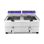 DZL-34V double-tank 17L×2 commercial electric deep fryer, stainless steel
