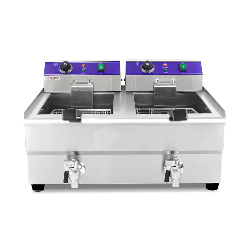 DZL-34V double-tank 17L×2 commercial electric deep fryer, stainless steel