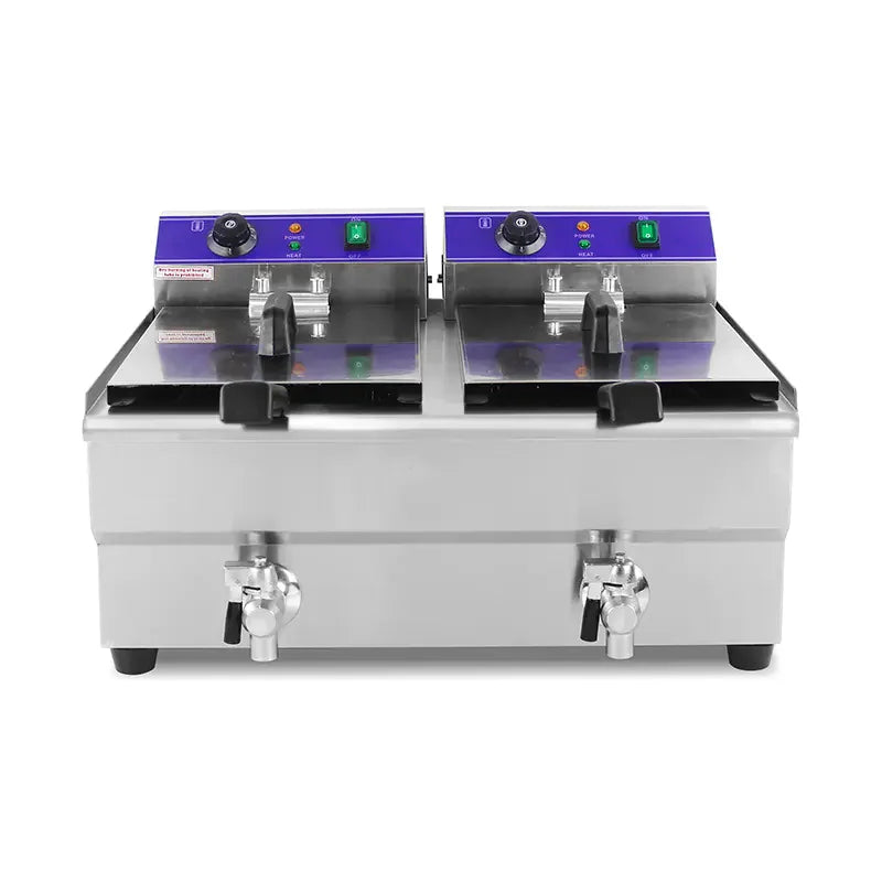DZL-34V double-tank 17L×2 commercial electric deep fryer, stainless steel