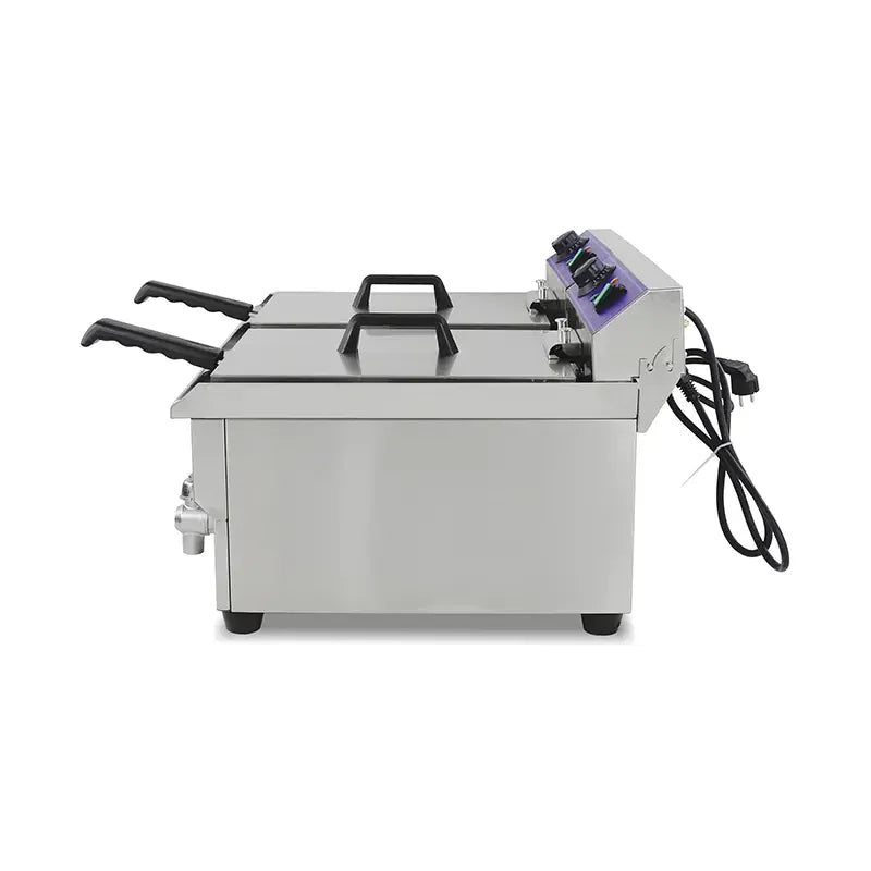 DZL-34V double-tank 17L×2 commercial electric deep fryer, stainless steel
