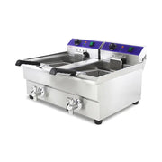 DZL-34V double-tank 17L×2 commercial electric deep fryer, stainless steel