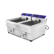 DZL-34V double-tank 17L×2 commercial electric deep fryer, stainless steel
