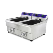 DZL-34V double-tank 17L×2 commercial electric deep fryer, stainless steel