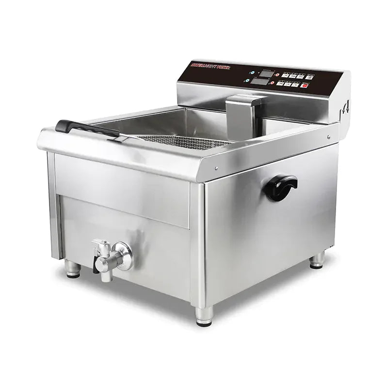 DZL-400EC commercial electric deep fryer with timer, stainless steel