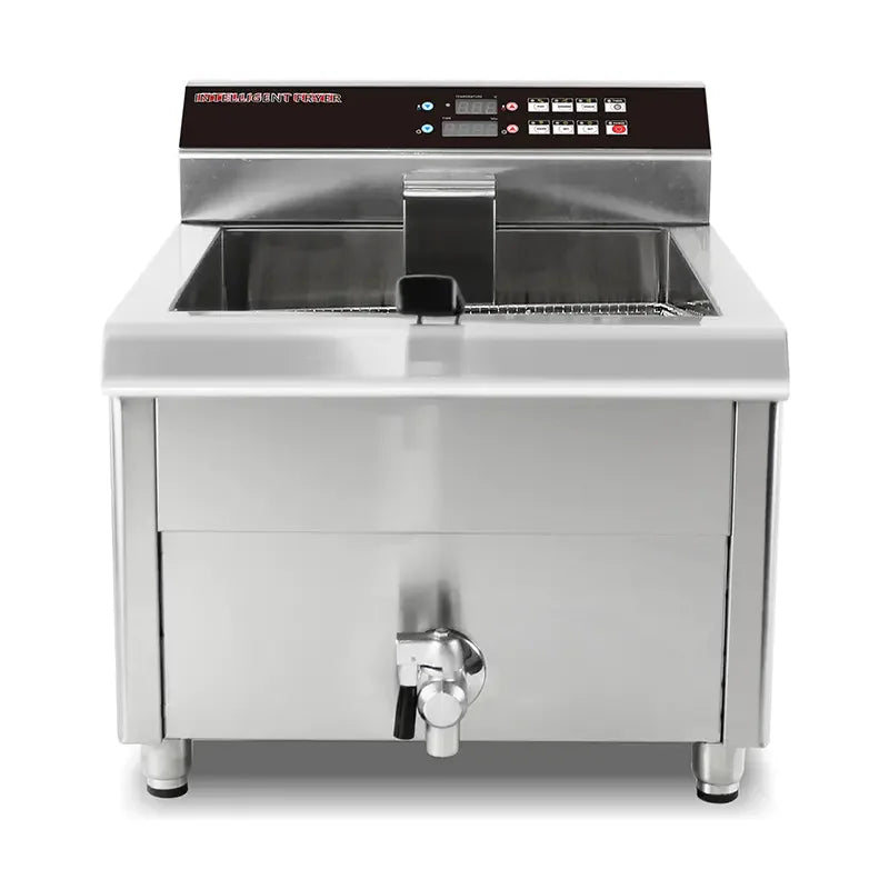 DZL-400EC commercial electric deep fryer with timer, stainless steel