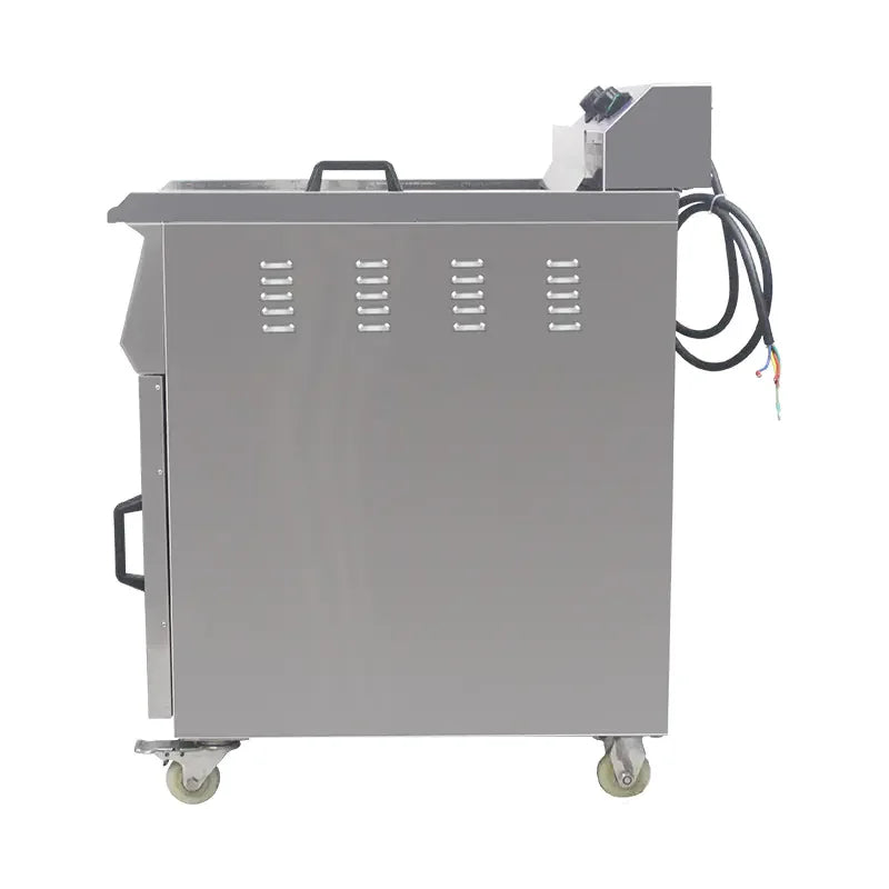 DZL-48V 48L floor-standing commercial electric deep fryer with cabinet, stainless steel