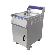 DZL-48V 48L floor-standing commercial electric deep fryer with cabinet, stainless steel