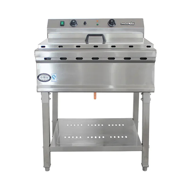 DZL-52B 52L floor-standing commercial electric deep fryer, stainless steel