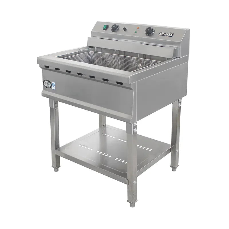DZL-52B 52L floor-standing commercial electric deep fryer, stainless steel