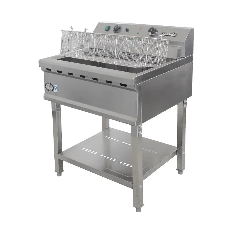 DZL-52B 52L floor-standing commercial electric deep fryer, stainless steel