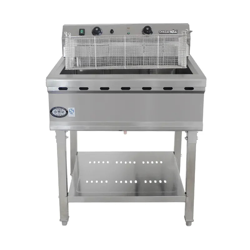 DZL-52B 52L floor-standing commercial electric deep fryer, stainless steel