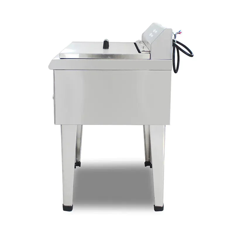 DZL-52BC 52L vertical floor-standing electric deep fryer with timer, stainless steel