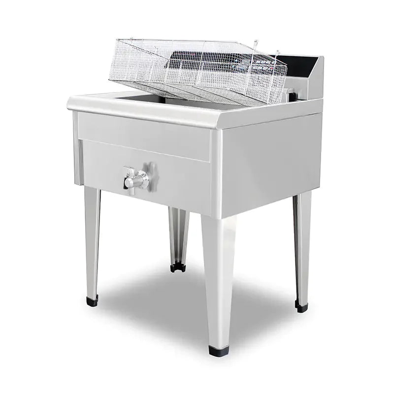 DZL-52BC 52L vertical floor-standing electric deep fryer with timer, stainless steel