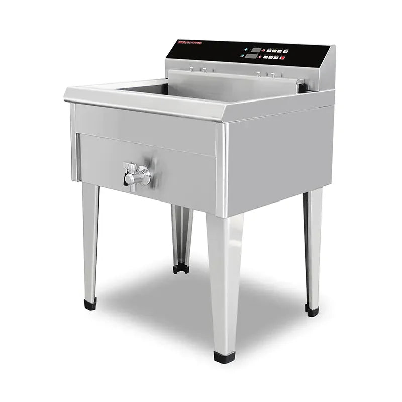 DZL-52BC 52L vertical floor-standing electric deep fryer with timer, stainless steel