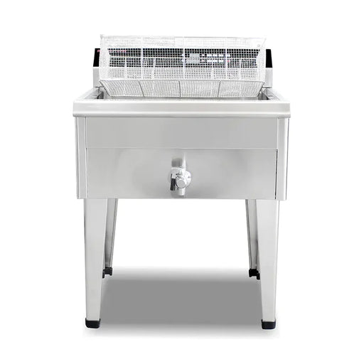 DZL-52BC 52L vertical floor-standing electric deep fryer with timer, stainless steel