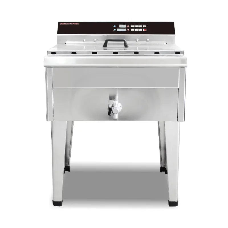 DZL-52BC 52L vertical floor-standing electric deep fryer with timer, stainless steel