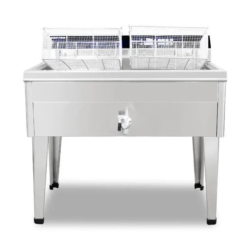 DZL-76BC 76L vertical floor-standing electric deep fryer with timer, stainless steel