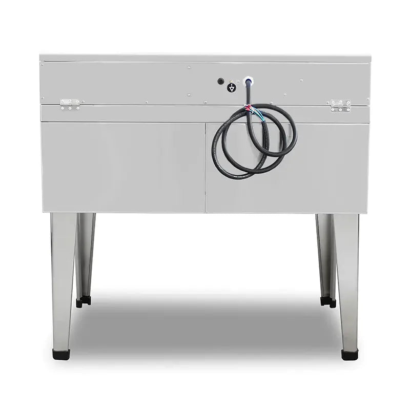 DZL-76BC 76L vertical floor-standing electric deep fryer with timer, stainless steel