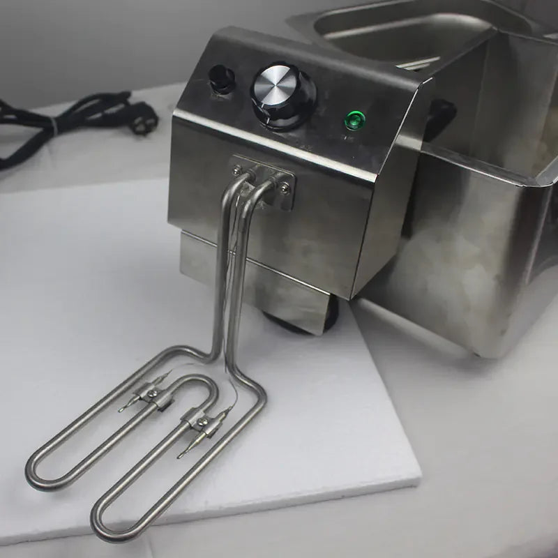 DZL-8H 2.5L compact countertop electric deep fryer, stainless steel