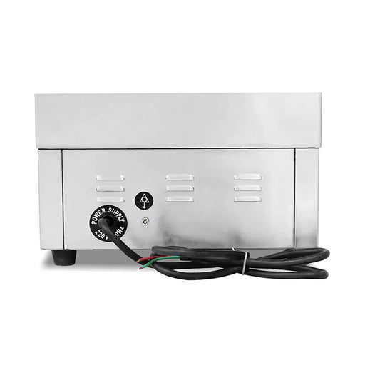 DPL-410-3 commercial electric grooved griddle, stainless steel