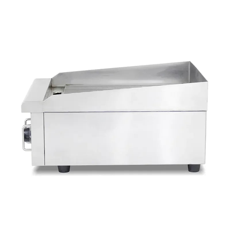 DPL-410-3 commercial electric grooved griddle, stainless steel