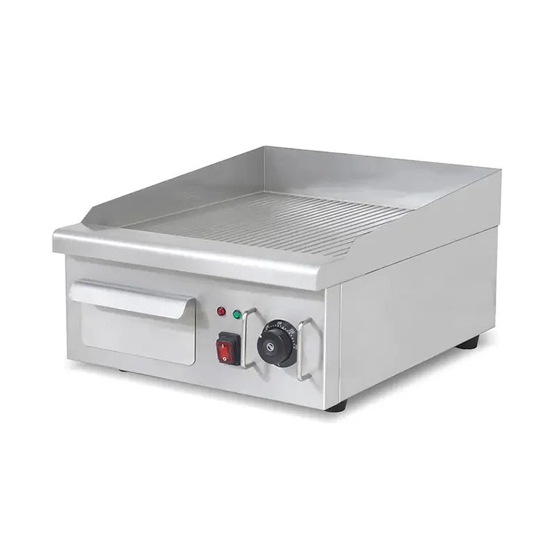 DPL-410-3 commercial electric grooved griddle, stainless steel