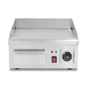 DPL-410-3 commercial electric grooved griddle, stainless steel