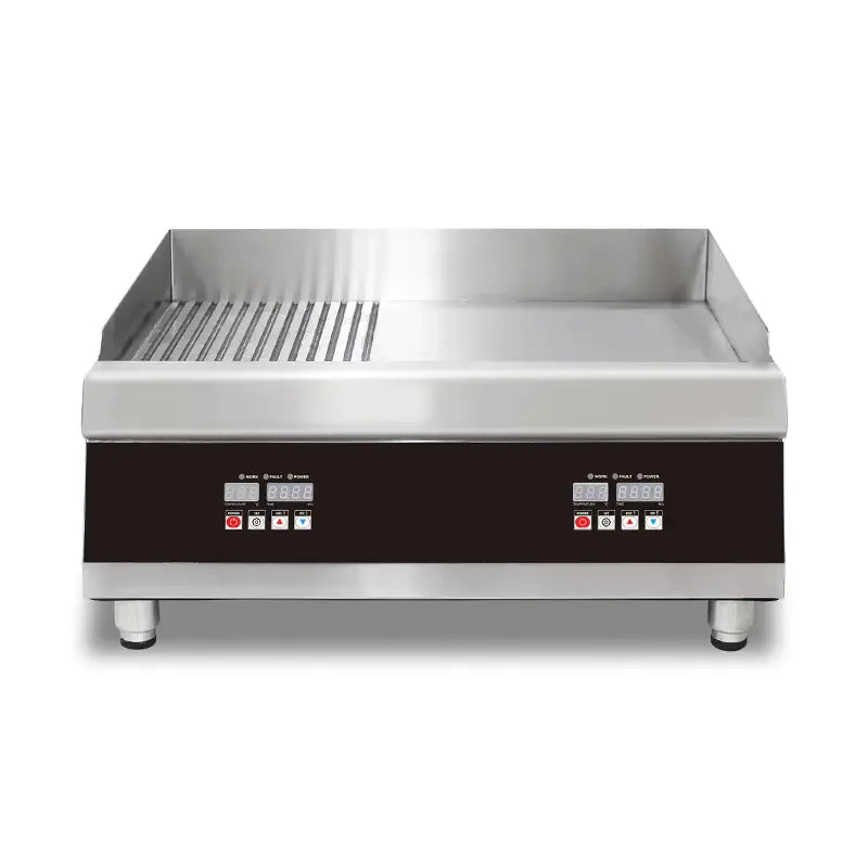 DPL-600C commercial electric flat-top griddle with digital control, stainless steel