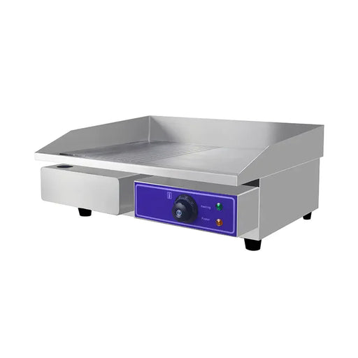DPL-818-2 electric griddle, half flat half grooved non-stick plate