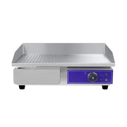 DPL-818-2 electric griddle, half flat half grooved non-stick plate
