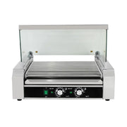 CZ-11 electric hot dog roller grill with glass panel, 11 rollers