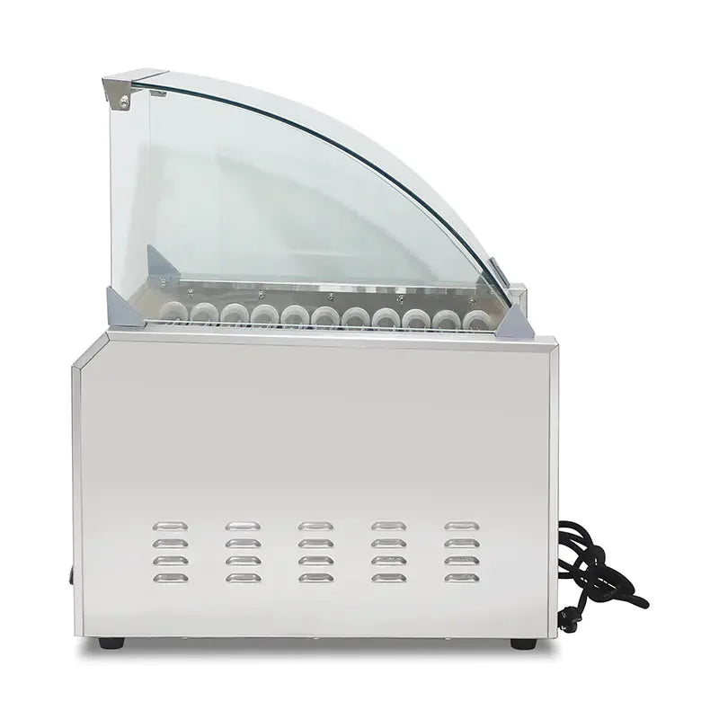 CZ-11 electric hot dog roller grill with glass panel, 11 rollers