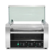 CZ-11 electric hot dog roller grill with glass panel, 11 rollers