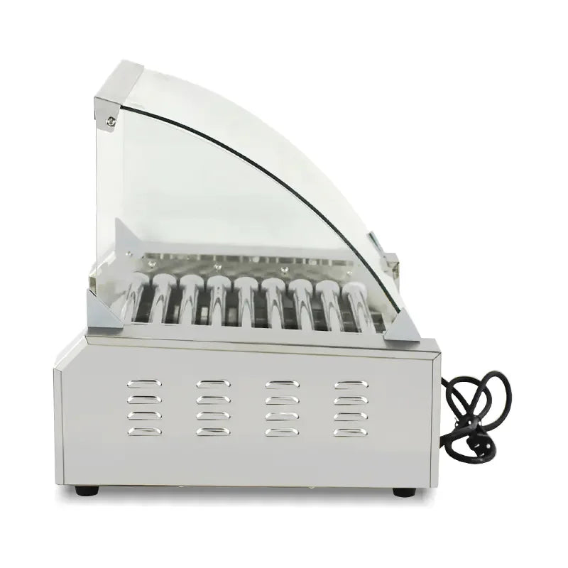 CZ-9 nine-roller hot dog roller grill with timer, stainless steel