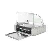 CZ-9 nine-roller hot dog roller grill with timer, stainless steel