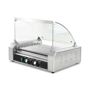 CZ-9 nine-roller hot dog roller grill with timer, stainless steel