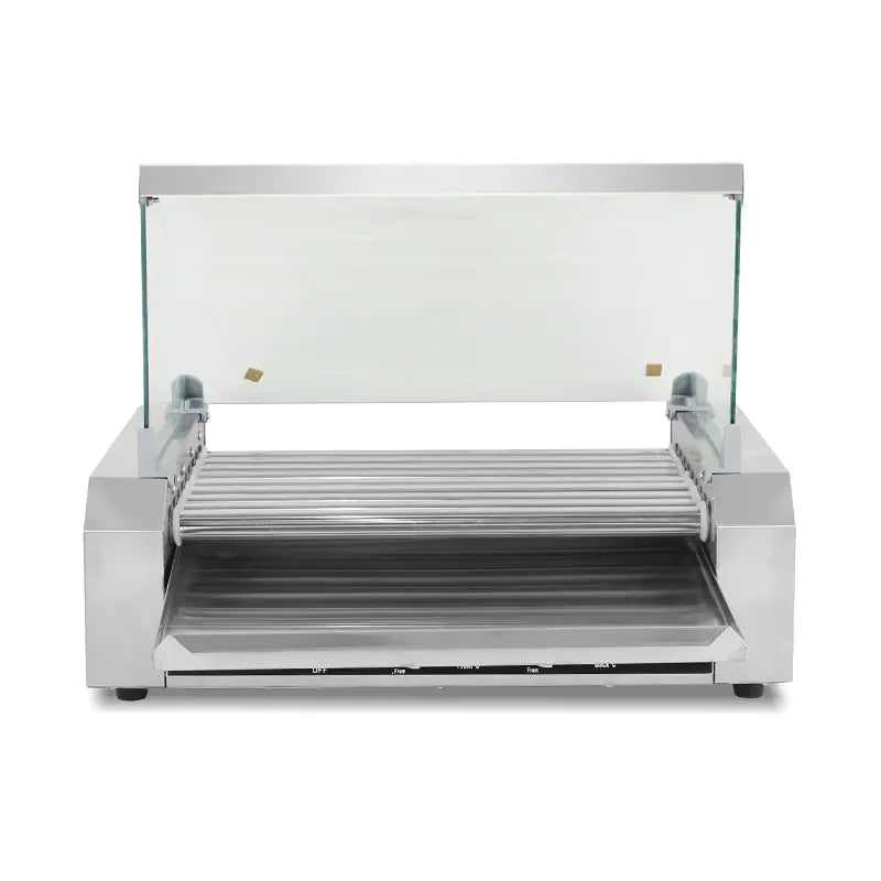 CZ-9 nine-roller hot dog roller grill with timer, stainless steel