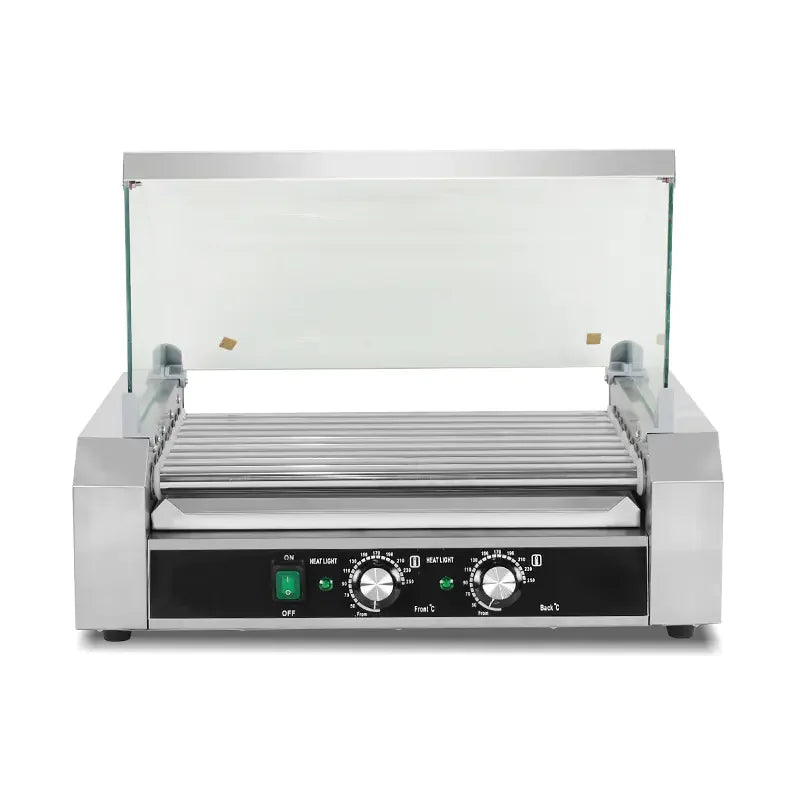CZ-9 nine-roller hot dog roller grill with timer, stainless steel