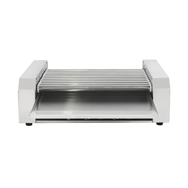 KG-14T electric hot dog roller grill, 14 rollers, stainless steel