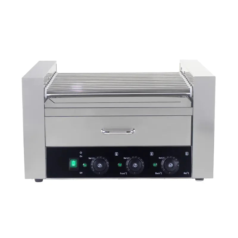 KG-9W electric hot dog roller grill with cover, 9 rollers