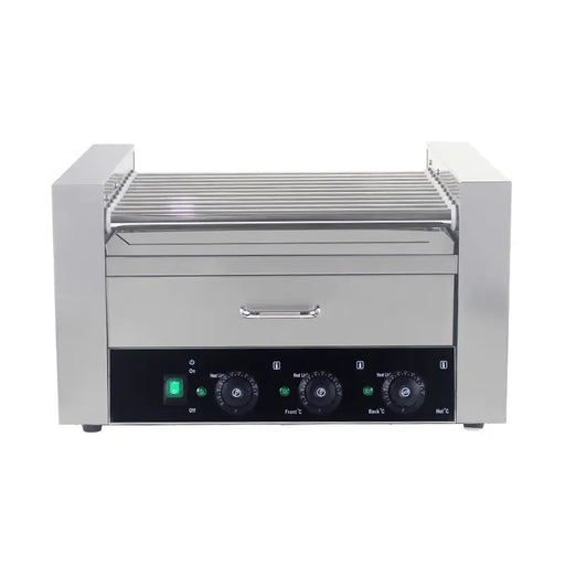 KG-9W electric hot dog roller grill with cover, 9 rollers