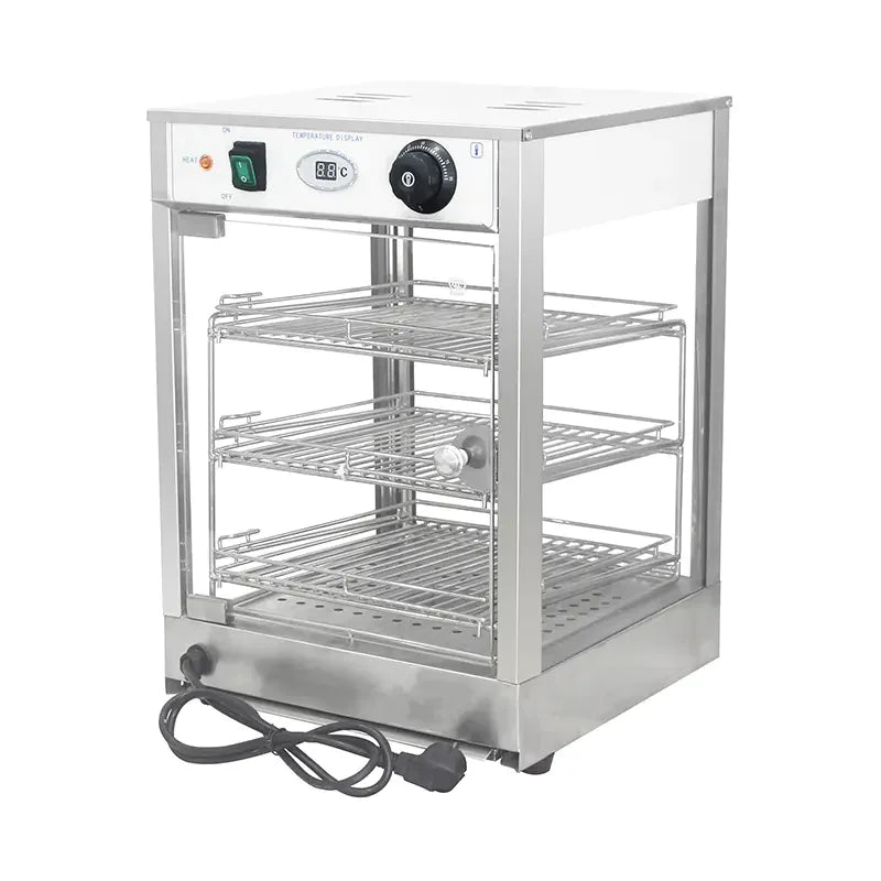 ZSG-350 three-layer compact heated food display showcase, glass front
