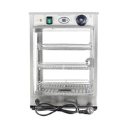 ZSG-700A square-glass hot food display warmer, stainless steel