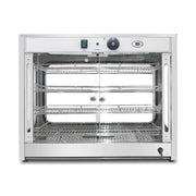 ZSG-700A square-glass hot food display warmer, stainless steel